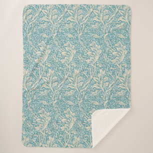 Cobertor Sherpa Vintage William Morris Arcadia Floral Sem Costura
