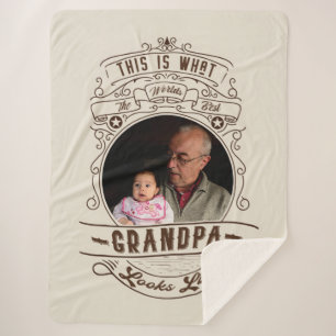 Cobertor Sherpa Vintage World's Best Grandpa Quote Quote Foto