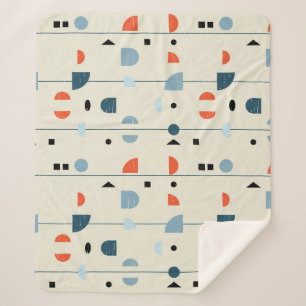 Cobertor Sherpa Vintagem geométrica: padrão sem costura do século 