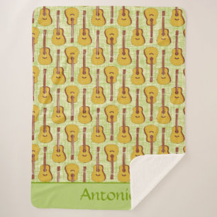 Cobertor Sherpa Violão Acústico Personalizado Sherpa Blanket