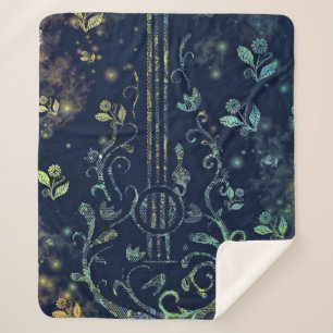 Cobertor Sherpa Violão Floral Sherpa Blanket