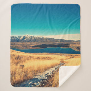 Cobertor Sherpa Visão cêntrica no ponto de vista da cúpula do Mont