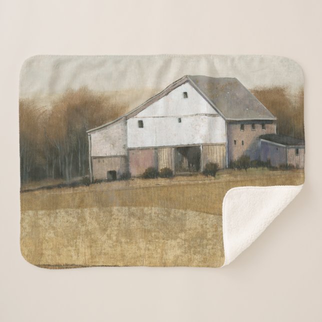 Cobertor Sherpa Vista de Barras Brancas (Frente (Horizontal))