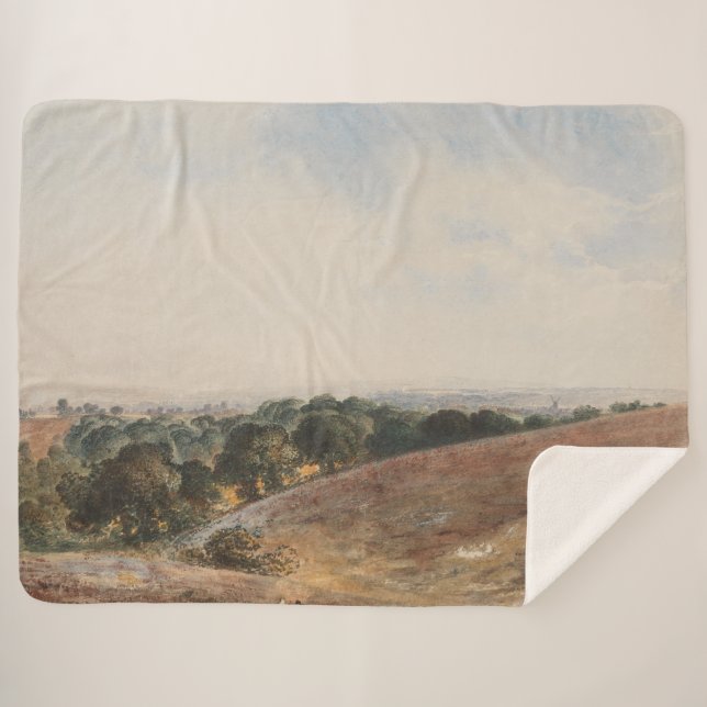 Cobertor Sherpa Vista sobre South Downs - John Martin (Frente (Horizontal))