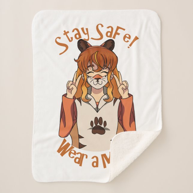 Cobertor Sherpa Vista uma máscara! (Frente)