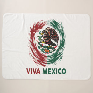 Cobertor Sherpa Viva México Orgulho da Águia Mexicana