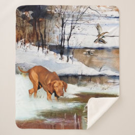 Cobertor Sherpa Vizsla húngara, patos de caça no inverno