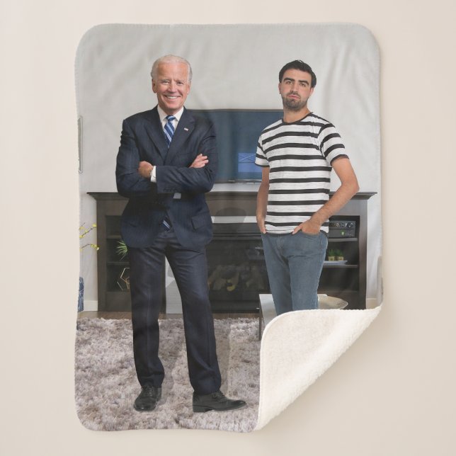 Cobertor Sherpa Você Conheceu o Presidente Joe Biden | Adicione su (Frente)