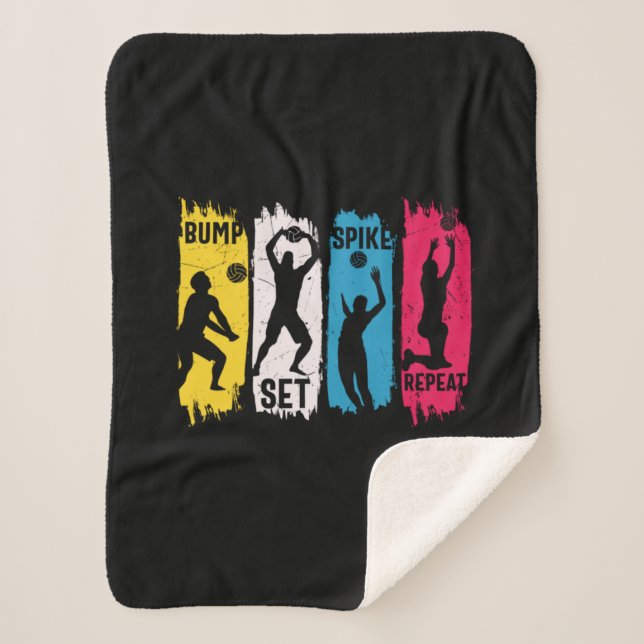 Cobertor Sherpa Volleyball Player | Set Spike Repeat (Frente)