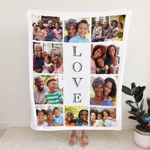 Cobertor Sherpa Vovó Love 10 Foto Collage Personalizada