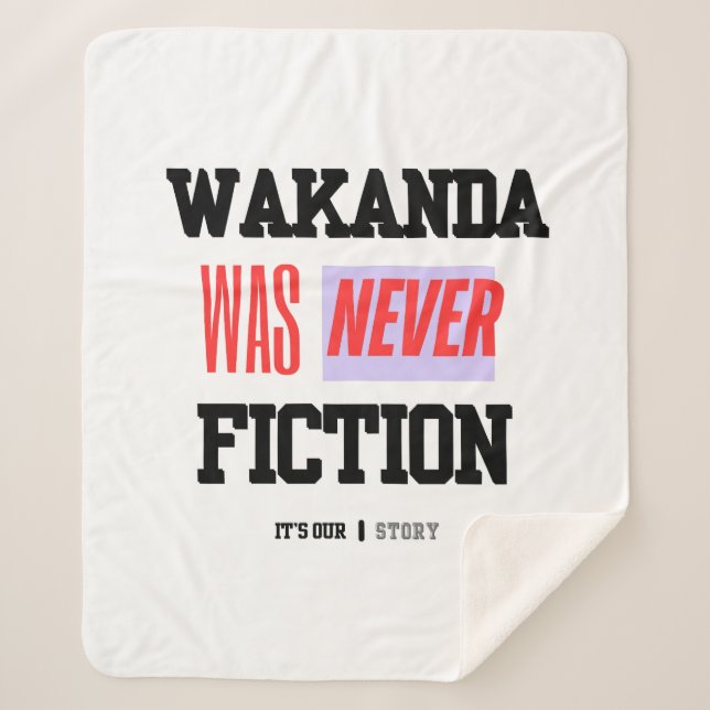 Cobertor Sherpa WAKANDA Was Never Fiction | Sherpa Blanket (Frente)