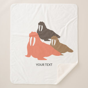 Cobertor Sherpa Walrus Herd Shepra Blanket Personalizado