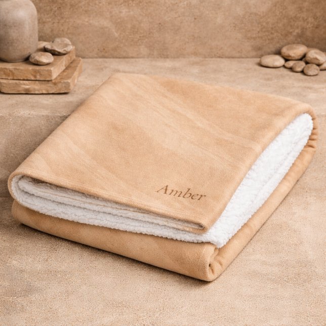 Cobertor Sherpa Warm Sandstone Flow Sherpa Blanket (Natural sandstone lines in warm tones for serene days and peaceful unwinding)