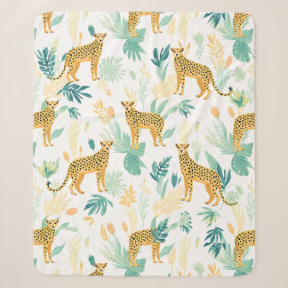 Cobertor Sherpa Watercolor Cheetah