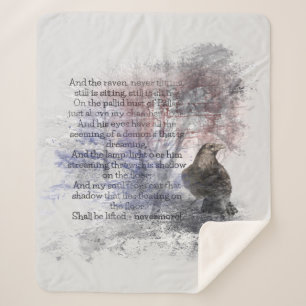 Cobertor Sherpa Watercolor Edgar Allan Poe O Poema De Raven