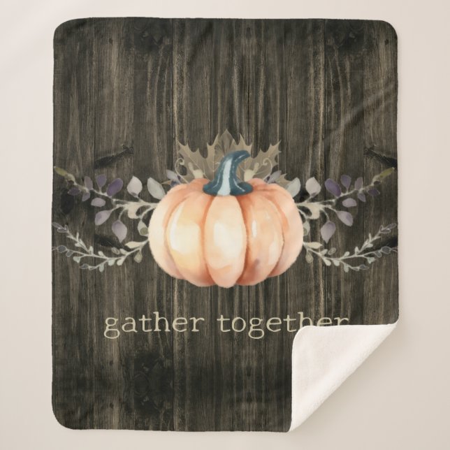 Cobertor Sherpa Watercolor Pumpkin (Frente)