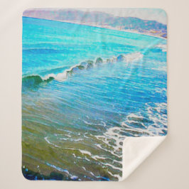 Cobertor Sherpa Watercolor Waves