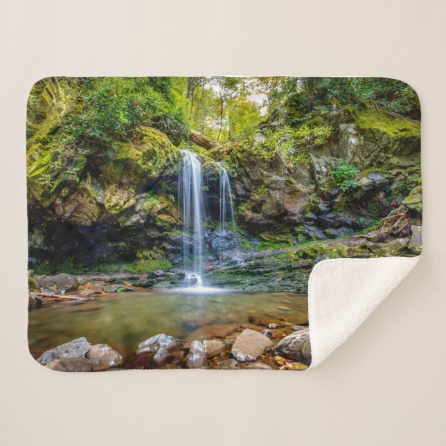 Cobertor Sherpa Waterfalls | Smokey Mountain National Park (Frente (Horizontal))
