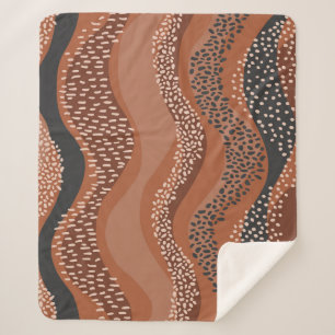 Cobertor Sherpa Wavy Natural Geo: Minimalista Sem Olho.