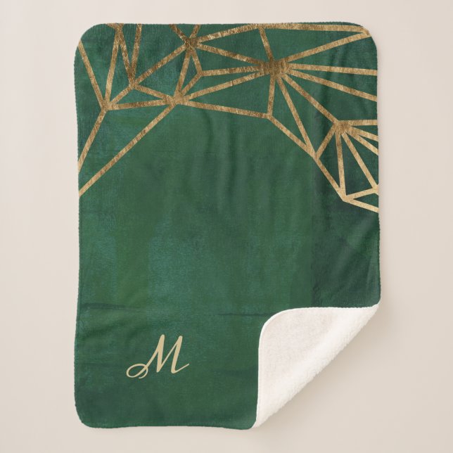Cobertor Sherpa Web Dourada e Selva Verde (Frente)