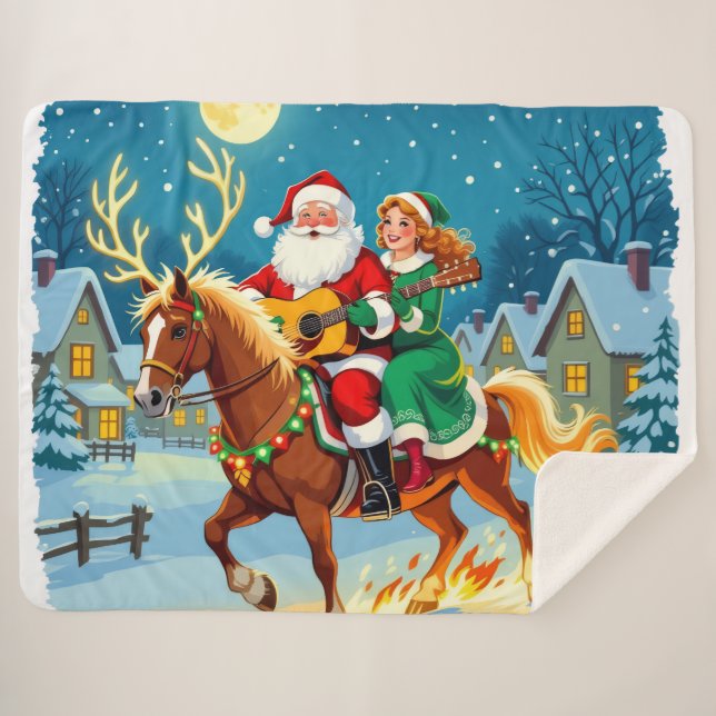 Cobertor Sherpa Weihnachtliche Harmonie“104 (Frente (Horizontal))