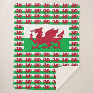 Cobertor Sherpa Welsh Dragon ~ Flag of Wales