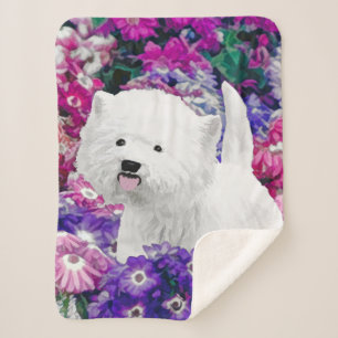 Cobertor Sherpa West Highland White Terrier Pintando Arte Canina