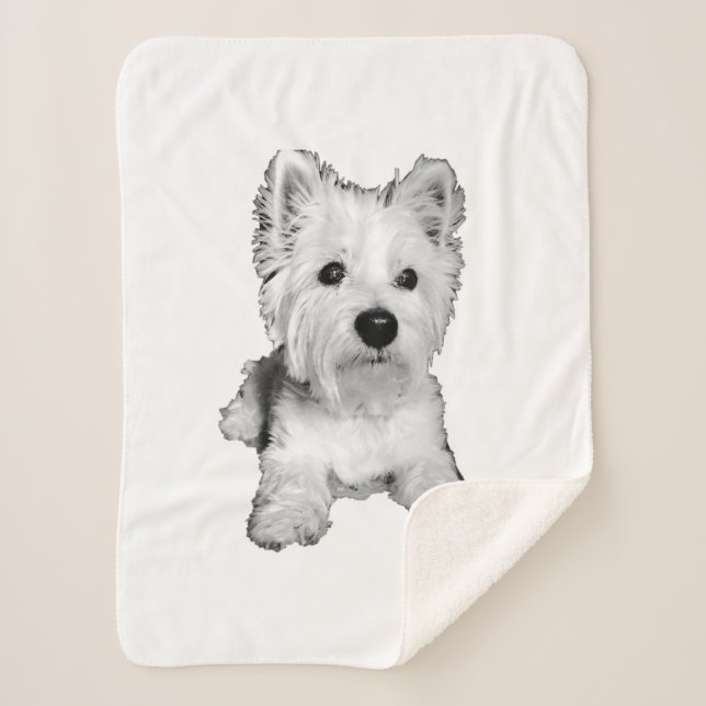 Cobertor Sherpa West Highland White terrier - Westie (Frente)