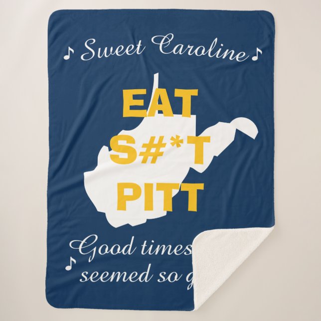 Cobertor Sherpa West Virginia Funny Sherpa Blanket Blue (Frente)