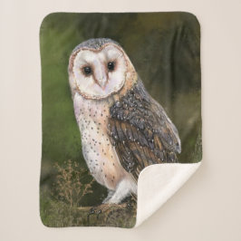 Cobertor Sherpa Western Barn Owl - Imigração de Pintura de Cores d