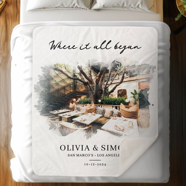 Cobertor Sherpa Where It All Began Romantic Couple's Gift (Criador carregado)