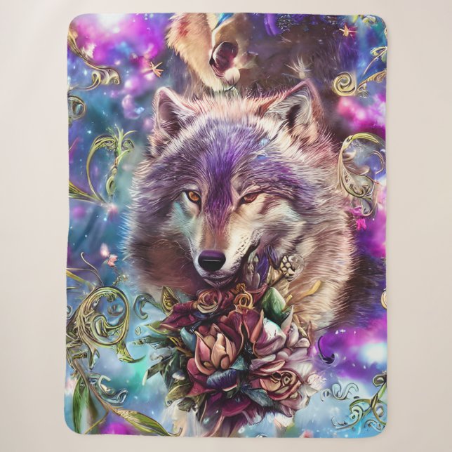 Cobertor Sherpa Wild Majd Wolf (Frente)