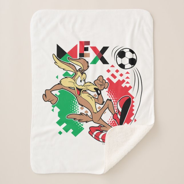 Cobertor Sherpa WILE E. COYOTE™ Team Mexico Soccer Graphic (Frente)