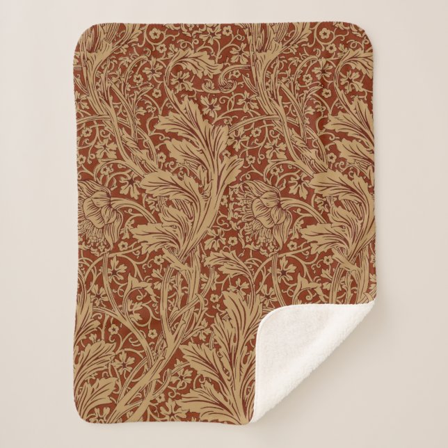 Cobertor Sherpa William Morris Arcadia Floral Garden Flower (Frente)