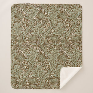 Cobertor Sherpa William Morris Arcadia Padrão Floral Clássico