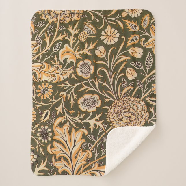 Cobertor Sherpa William Morris Cherwell Wallpaper Pattern (Frente)