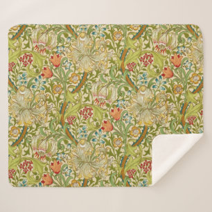 Cobertor Sherpa William Morris Ouro Lily Vintage Pré-Raphaelite