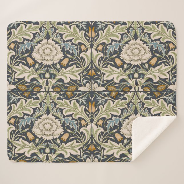 Cobertor Sherpa William Morris Severn Floral Pattern Classic (Frente (Horizontal))