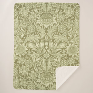 Cobertor Sherpa William Morris Sunflower Green Flower