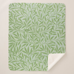 Cobertor Sherpa William Morris Willow Flor Classic Verde