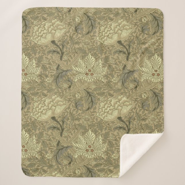 Cobertor Sherpa William Morris Windrush Wallpaper Pattern (Frente)