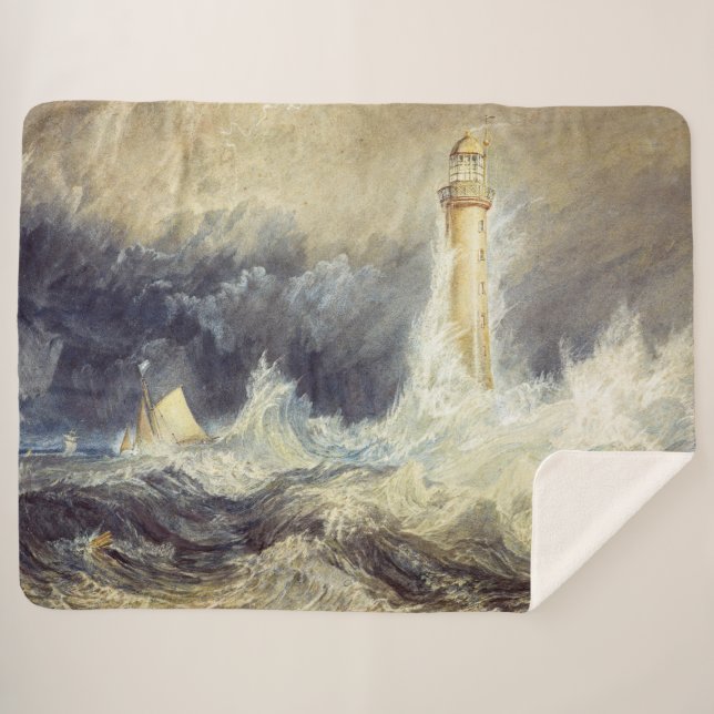 Cobertor Sherpa William Turner - Farol Bell Rock (Frente (Horizontal))