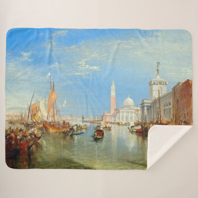 Cobertor Sherpa William Turner - Veneza, Dogana & San Giorgio (Frente (Horizontal))