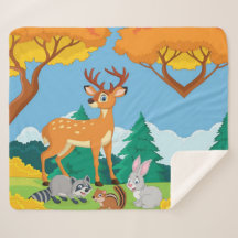 Willife Raccoon Chipmunk Rabbit Deer Fall Landsca