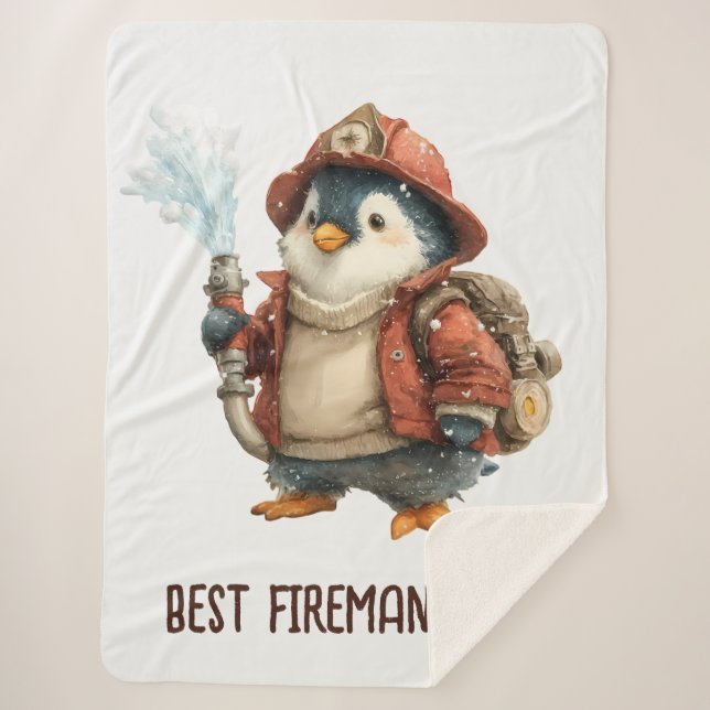 Cobertor Sherpa Winter Penguin Firefighter Ping Pong Paddle (Frente)