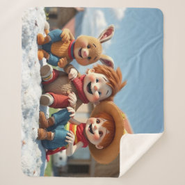 Cobertor Sherpa Winterfreunde im Glück