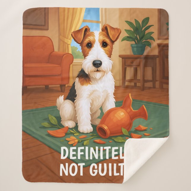 Cobertor Sherpa Wire Fox Terrier - Definitely Not Guilty (Frente)