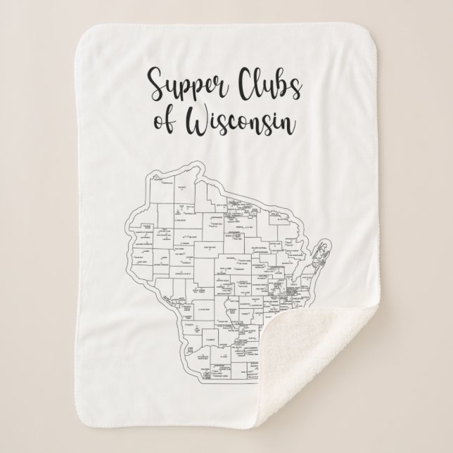 Cobertor Sherpa Wisconsin Supper Club Small Sherpa Blanket (Frente)