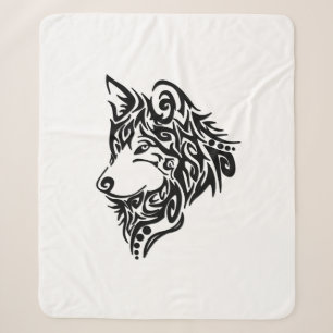 Cobertor Sherpa Wolf Tribal