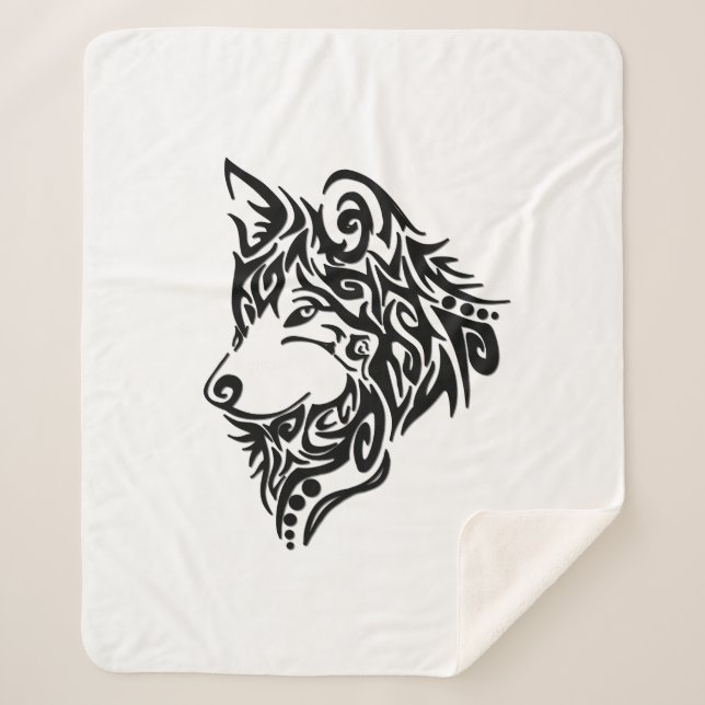 Cobertor Sherpa Wolf Tribal (Frente)
